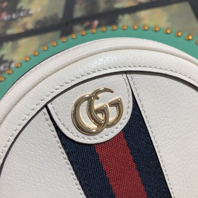 Gucci背包 598661 古馳新款Ophidia系列 GG花卉迷你圓餅包 Gucci迷你女雙肩背包  gqy3228